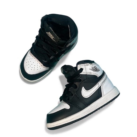 Jordan 1 Retro High OG (TD) Toddler Shoes Black-White FD1413-010 - Picture 1 of 7